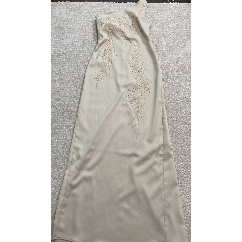 Eureka One Shoulder Beige Embroidered Gown Medium Size M - Picture 14 of 16